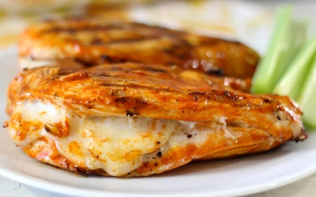 Grilled buffalo chicken stuffed with mozzarella cheese Recipes Ideas
