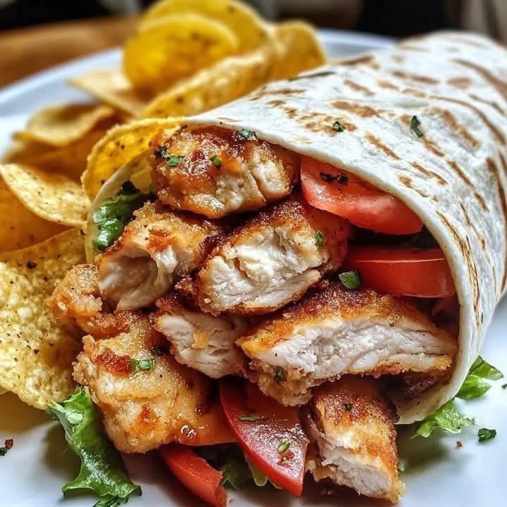 Crispy Chicken BLT Wrap with Ranch & Chips
