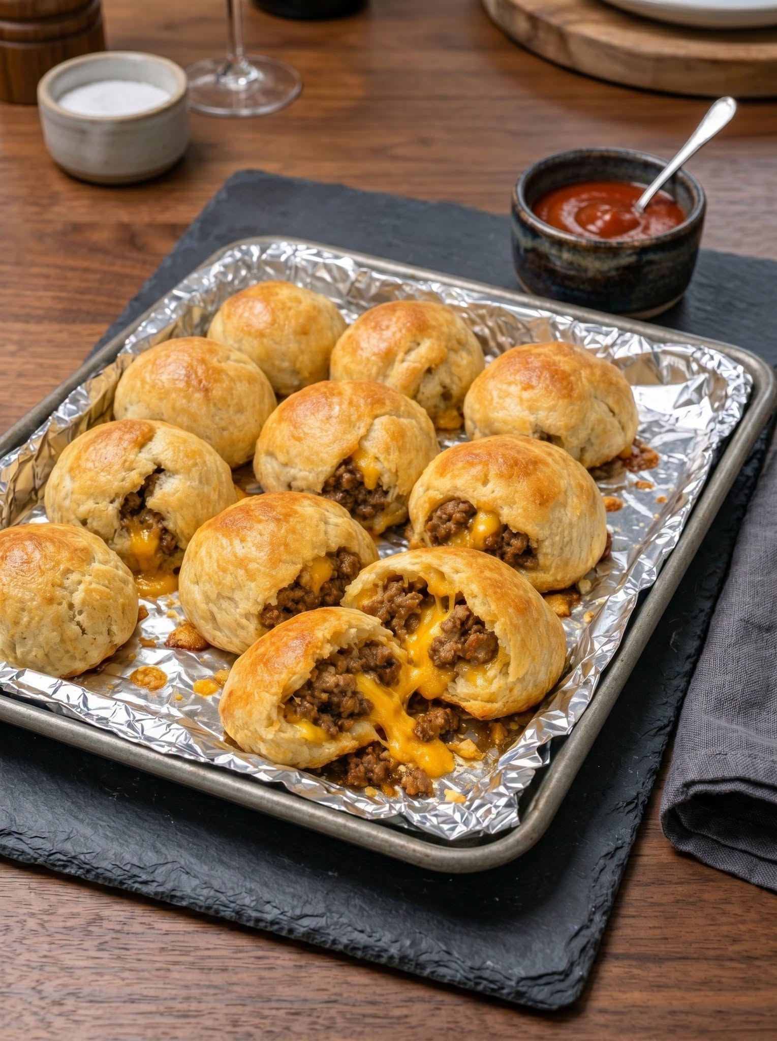 Oven Baked Beef Crescent Puffs