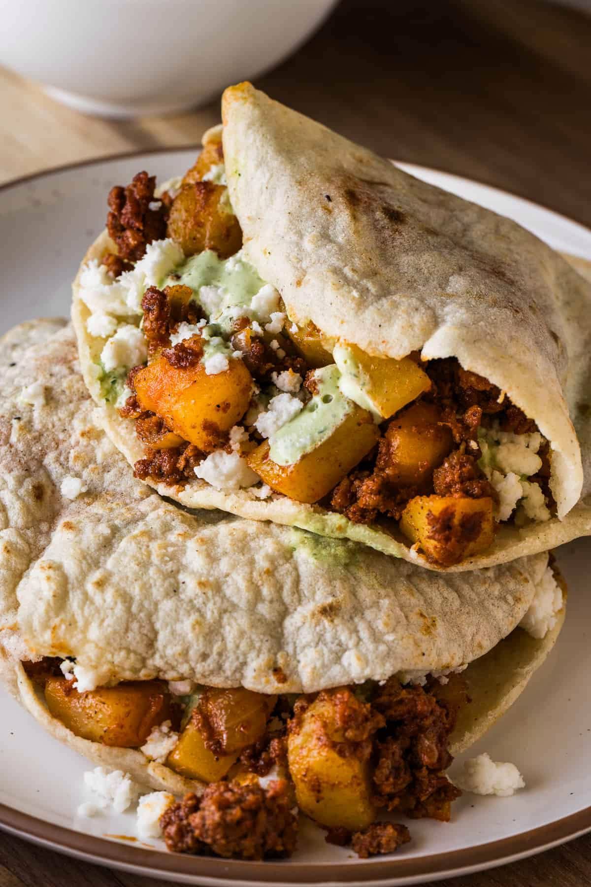 gorditas de papas con chorizo
