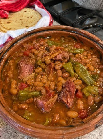 Charro Beans with Green Chiles & Smoked Meat Recipe