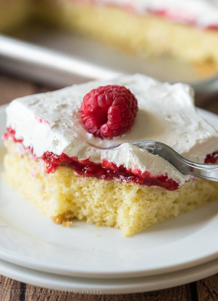 Vanilla Raspberry Sheet Cake