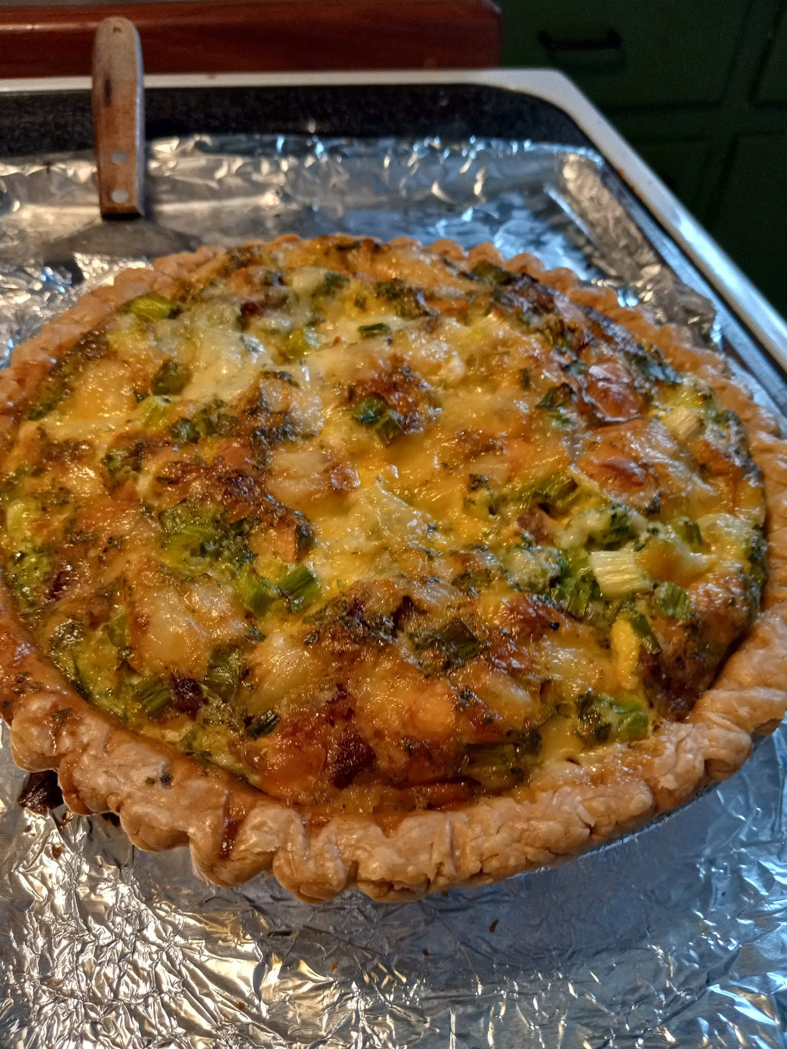 Hatch Green Chile Bacon Quiche