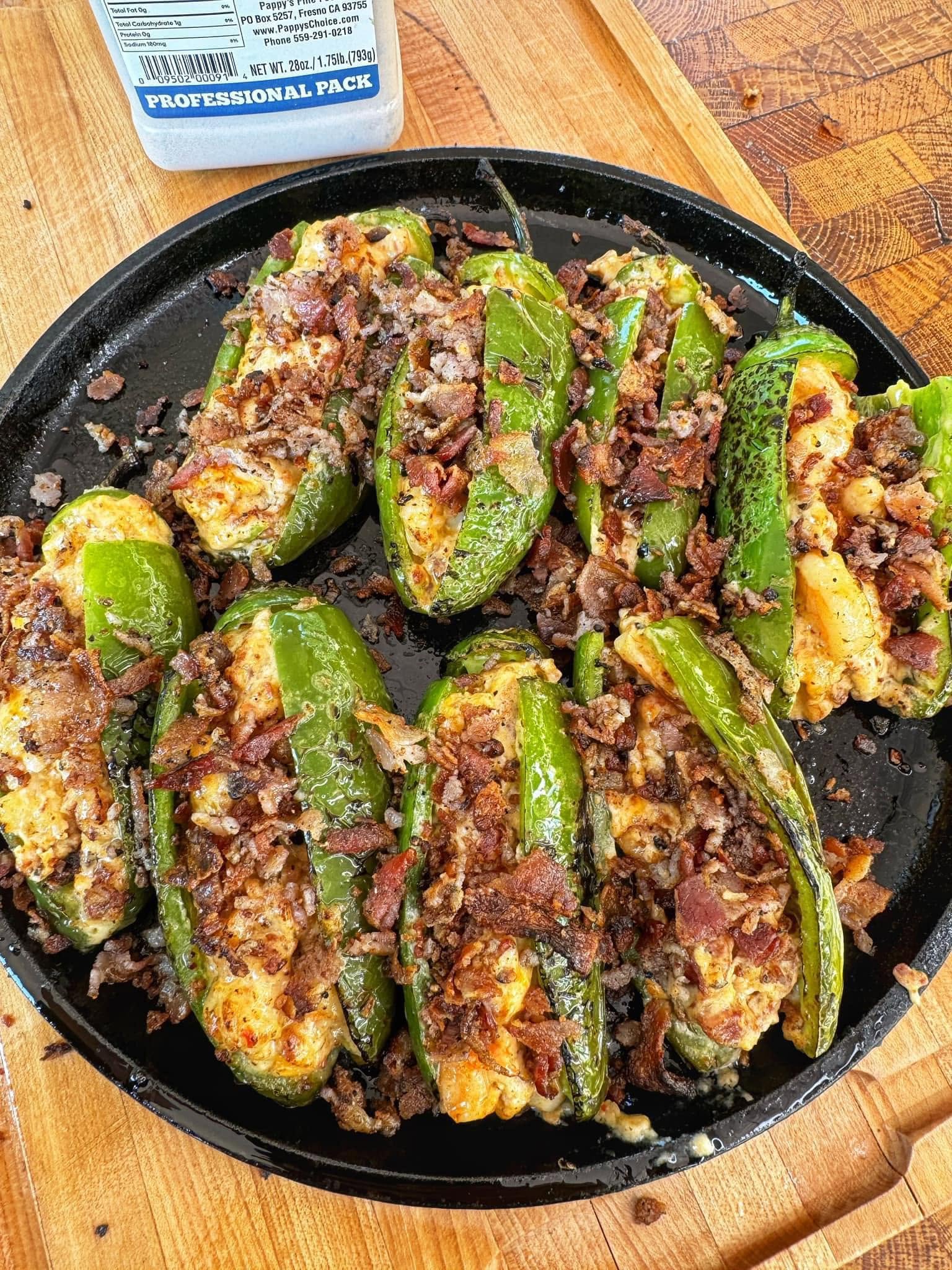 Sausage and shrimp stuffed jalapeno poppersย