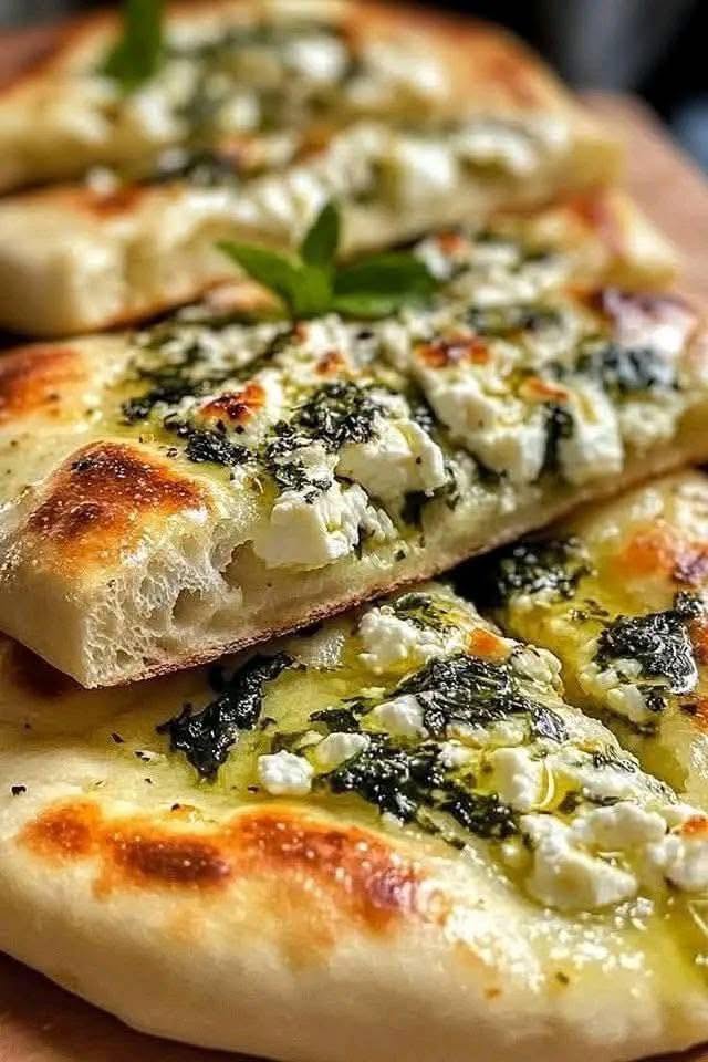 Mediterranean Mint and Feta Stuffed Flatbreads