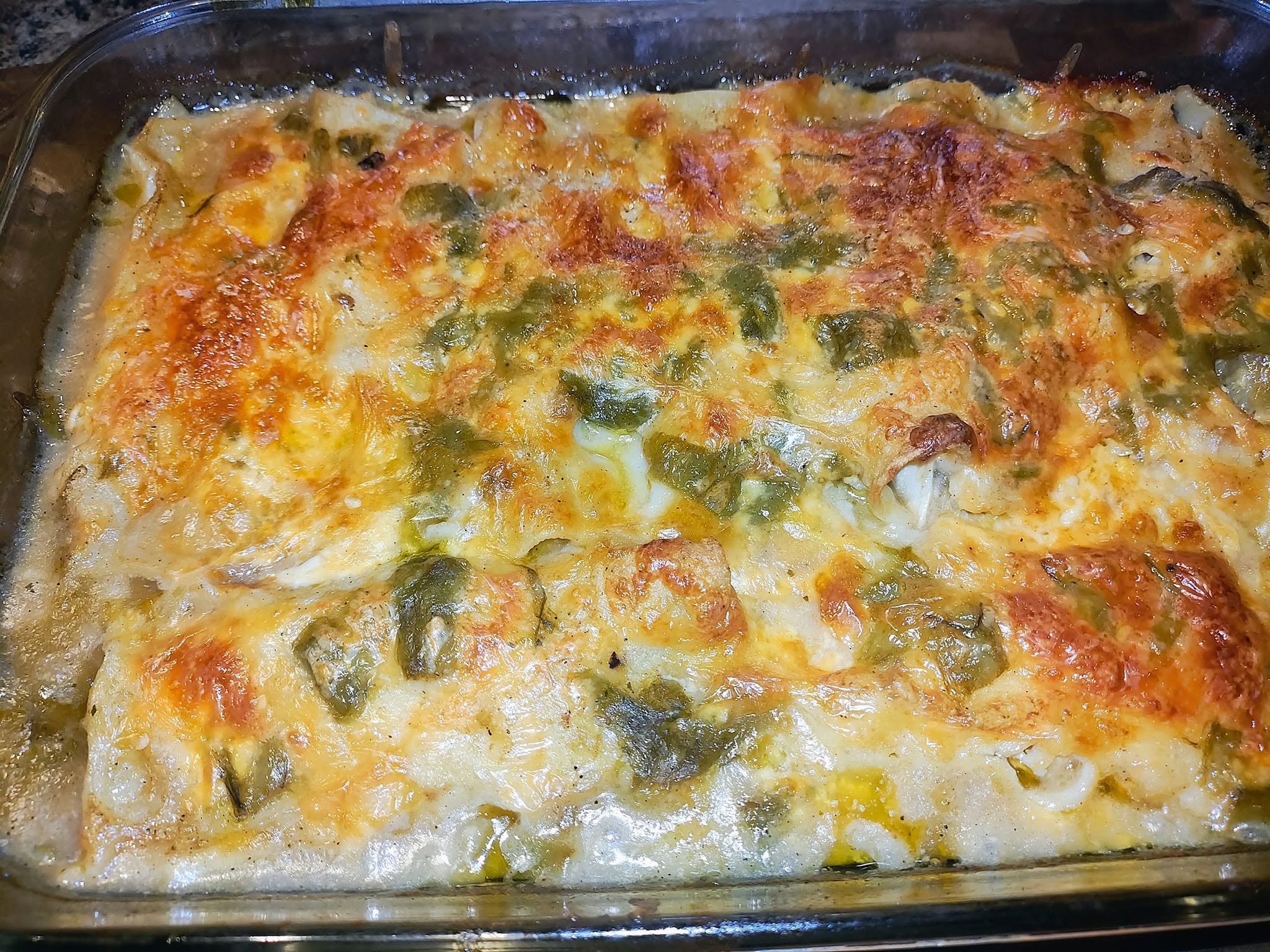 Homemade Hatch Green Chili Chicken Enchiladas Recipe