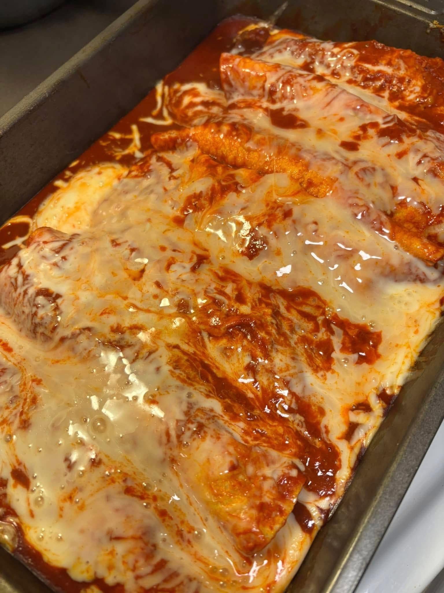 Red Chicken Enchiladas