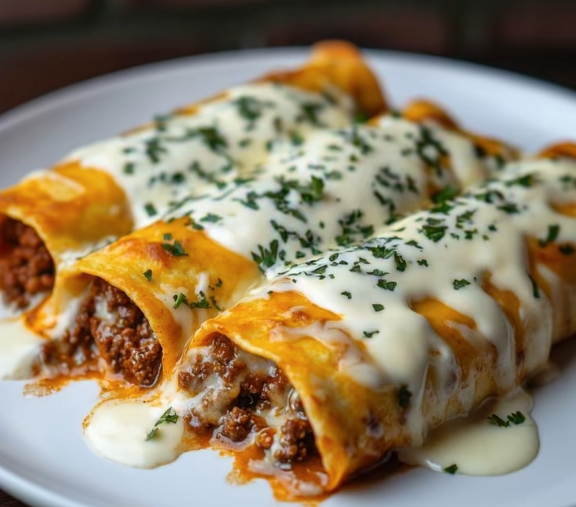 Cheesy Beef Enchilada Casserole