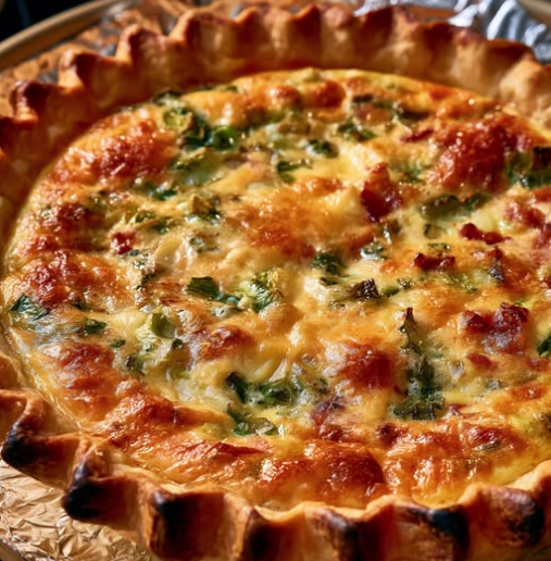 Hatch Green Chile Bacon Quiche
